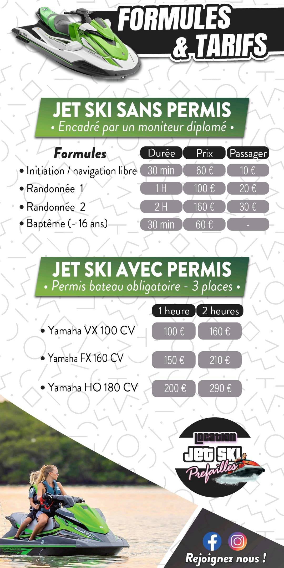 Tarifs Jet Ski Préfailles